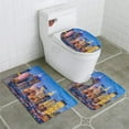thumbnail image 1 of CHAPLLE Midtown Manhattan Cityscape 3 Piece Bathroom Rugs Set Bath Rug Contour Mat and Toilet Lid Cover, 1 of 2