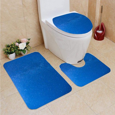 CHAPLLE Milky Way Galaxy Glowing Stars Planets in Universe 3 Piece Bathroom Rugs Set Bath Rug Contour Mat and Toilet Lid Cover
