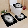 thumbnail image 1 of CHAPLLE Monochrome Dahlia a 3 Piece Bathroom Rugs Set Bath Rug Contour Mat and Toilet Lid Cover, 1 of 2