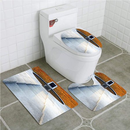 CHAPLLE Monument in Tokyo Park 3 Piece Bathroom Rugs Set Bath Rug Contour Mat and Toilet Lid Cover