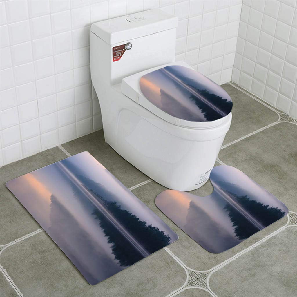 CHAPLLE Morning at Lake plansee 3 Piece Bathroom Rugs Set Bath Rug ...