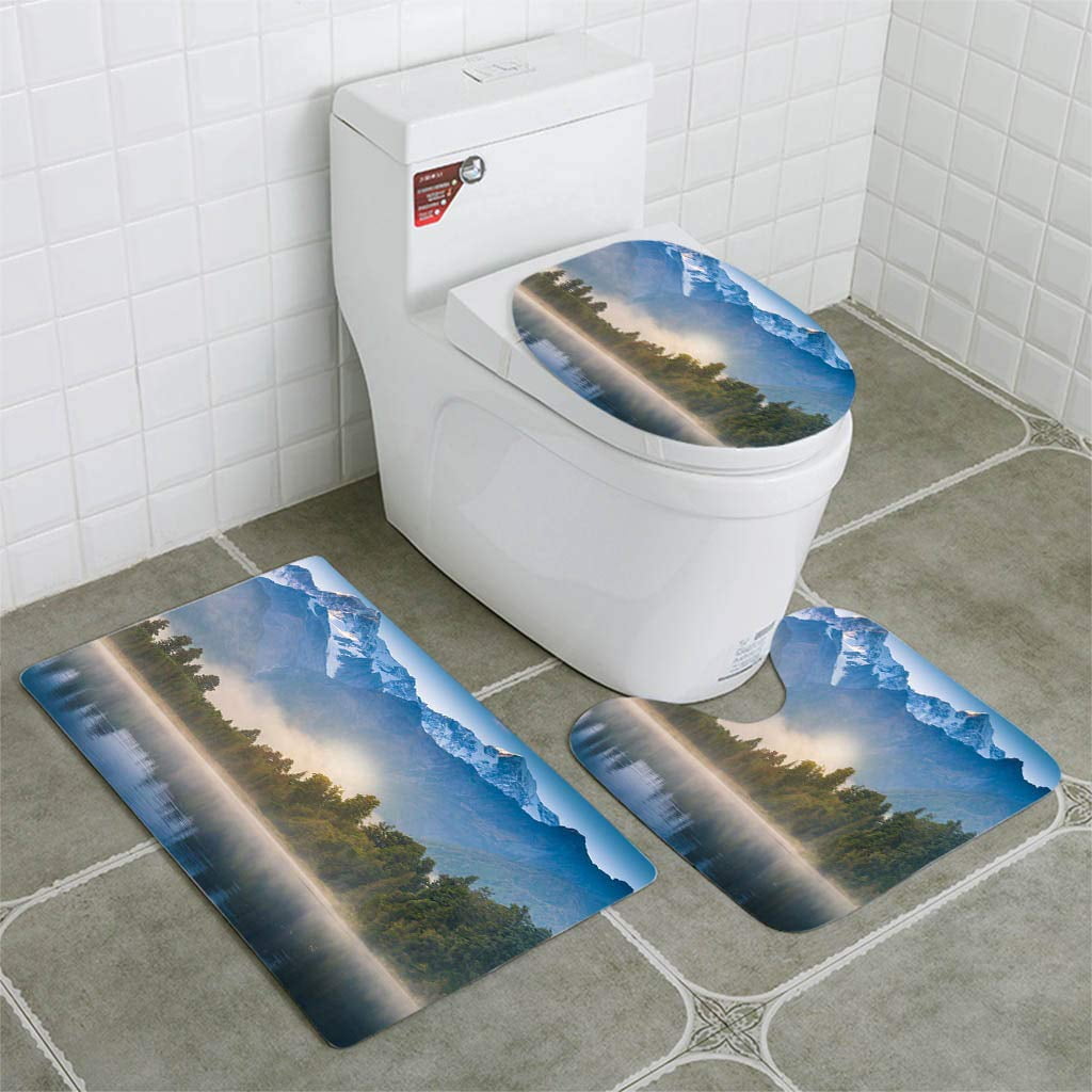 CHAPLLE Mount Cook in Lake Matheson New Zealand 3 Piece Bathroom Rugs ...