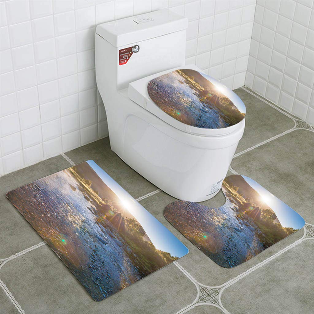 CHAPLLE Mount Cook in Lake Matheson New Zealand 3 Piece Bathroom Rugs ...