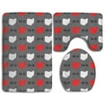 thumbnail image 1 of CHAPLLE New Oh-io Map Gray 3 Piece Bathroom Rugs Set Bath Rug Contour Mat and Toilet Lid Cover, 1 of 2