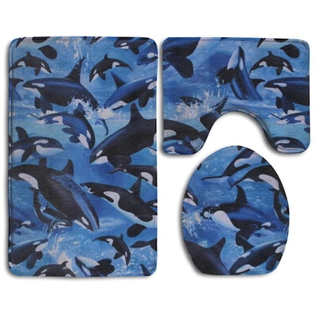 CHAPLLE Parent 3 Piece Bathroom Rugs Set Bath Rug Contour Mat and Toilet Lid Cover
