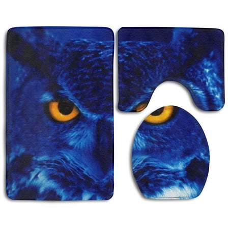 CHAPLLE Park Night 3 Piece Bathroom Rugs Set Bath Rug Contour Mat and Toilet Lid Cover