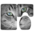 thumbnail image 1 of CHAPLLE Pet Cat 3 Piece Bathroom Rugs Set Bath Rug Contour Mat and Toilet Lid Cover, 1 of 2