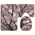 thumbnail image 1 of CHAPLLE Pink Cherry Tree Blossom 3 Piece Bathroom Rugs Set Bath Rug Contour Mat and Toilet Lid Cover, 1 of 2