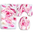 thumbnail image 1 of CHAPLLE Pink Orchid Flowers 3 Piece Bathroom Rugs Set Bath Rug Contour Mat and Toilet Lid Cover, 1 of 2