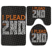 CHAPLLE Plead Second 3 Piece Bathroom Rugs Set Bath Rug Contour Mat and Toilet Lid Cover