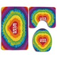 thumbnail image 1 of CHAPLLE Pride Love Wins Celebration Tie Dye Backdrop Rainbow Colors Happiness Vintage 3 Piece Bathroom Rugs Set Bath Rug Contour Mat and Toilet Lid Cover, 1 of 2
