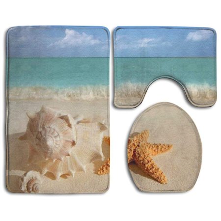 CHAPLLE Rainbow Zebra 3 Piece Bathroom Rugs Set Bath Rug Contour Mat and Toilet Lid Cover