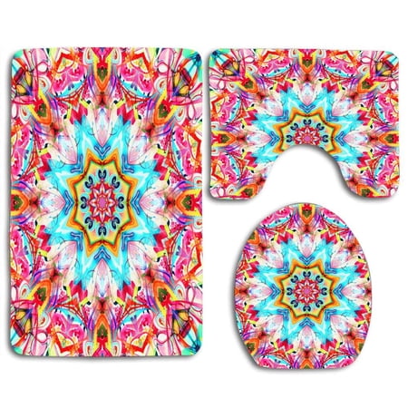CHAPLLE Red Apples 3 Piece Bathroom Rugs Set Bath Rug Contour Mat and Toilet Lid Cover