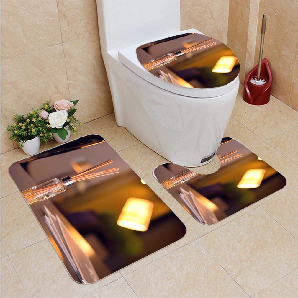 CHAPLLE Reed Diffuser in High End Luxury Room 3 Piece Bathroom Rugs Set ...