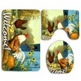 thumbnail image 1 of CHAPLLE Rooster Hen and Chicks 3 Piece Bathroom Rugs Set Bath Rug Contour Mat and Toilet Lid Cover, 1 of 2
