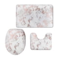 thumbnail image 1 of CHAPLLE Rose Gold Marble 3 Piece Bathroom Rugs Set Bath Rug Contour Mat and Toilet Lid Cover, 1 of 2