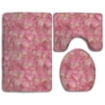 thumbnail image 1 of CHAPLLE Rose's Petals 3 Piece Bathroom Rugs Set Bath Rug Contour Mat and Toilet Lid Cover, 1 of 2
