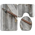 thumbnail image 1 of CHAPLLE Rusty Crossed Locks Abandoned Ancient Farmhouse 3 Piece Bathroom Rugs Set Bath Rug Contour Mat and Toilet Lid Cover, 1 of 2