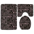 thumbnail image 1 of CHAPLLE Scripture Trust Pink Text 3 Piece Bathroom Rugs Set Bath Rug Contour Mat and Toilet Lid Cover, 1 of 2