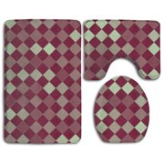 CHAPLLE Shining 3 Piece Bathroom Rugs Set Bath Rug Contour Mat and Toilet Lid Cover