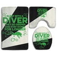 thumbnail image 1 of CHAPLLE Sleep A Scuba Diver cuba Diver 3 Piece Bathroom Rugs Set Bath Rug Contour Mat and Toilet Lid Cover, 1 of 2