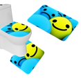 thumbnail image 1 of CHAPLLE Smiley Face 3 Piece Bathroom Rugs Set Bath Rug Contour Mat and Toilet Lid Cover, 1 of 2