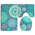thumbnail image 1 of CHAPLLE Snowflake Blue 3 Piece Bathroom Rugs Set Bath Rug Contour Mat and Toilet Lid Cover, 1 of 2