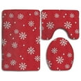thumbnail image 1 of CHAPLLE Snowflake Fashion Bath Rugs, Red, 3 -Pieces, 1 of 2