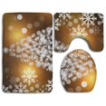 thumbnail image 1 of CHAPLLE Snowflakes Christmas Tree 3 Piece Bathroom Rugs Set Bath Rug Contour Mat and Toilet Lid Cover, 1 of 2