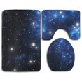 thumbnail image 1 of CHAPLLE Space Night 3 Piece Bathroom Rugs Set Bath Rug Contour Mat and Toilet Lid Cover, 1 of 2
