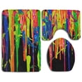 thumbnail image 1 of CHAPLLE Splatter Paint 3 Piece Bathroom Rugs Set Bath Rug Contour Mat and Toilet Lid Cover, 1 of 2