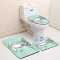 thumbnail image 1 of CHAPLLE Squid Ink Sketch on Old Paper 3 Piece Bathroom Rugs Set Bath Rug Contour Mat and Toilet Lid Cover, 1 of 2