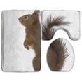 thumbnail image 1 of CHAPLLE Squirrel Front 3 Piece Bathroom Rugs Set Bath Rug Contour Mat and Toilet Lid Cover, 1 of 2