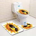 thumbnail image 1 of CHAPLLE Summer Sun Face Sunglass Happy Smile 3 Piece Bathroom Rugs Set Bath Rug Contour Mat and Toilet Lid Cover, 1 of 2