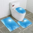 thumbnail image 1 of CHAPLLE Sun on Blue Sky 3 Piece Bathroom Rugs Set Bath Rug Contour Mat and Toilet Lid Cover, 1 of 2