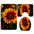thumbnail image 1 of CHAPLLE Sunflowers 3 Piece Bathroom Rugs Set Bath Rug Contour Mat and Toilet Lid Cover, 1 of 2