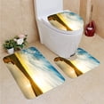 thumbnail image 1 of CHAPLLE Sunset in Dramatic Sky Over River 3 Piece Bathroom Rugs Set Bath Rug Contour Mat and Toilet Lid Cover, 1 of 2