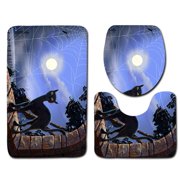 CHAPLLE Tbathroom-rug-a41 3 Piece Bathroom Rugs Set Bath Rug Contour Mat and Toilet Lid Cover