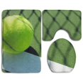 thumbnail image 1 of CHAPLLE Tennis 3 Piece Bathroom Rugs Set Bath Rug Contour Mat and Toilet Lid Cover, 1 of 2