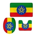 thumbnail image 1 of CHAPLLE The Ethiopian Flag 3 Piece Bathroom Rugs Set Bath Rug Contour Mat and Toilet Lid Cover, 1 of 2