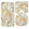 thumbnail image 1 of CHAPLLE Toilet Set Seashells Starfish on White Sand 3 Piece Bathroom Rugs Set Bath Rug Contour Mat and Toilet Lid Cover, 1 of 2