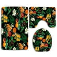 thumbnail image 1 of CHAPLLE Tropical Oranges and Flowers 3 Piece Bathroom Rugs Set Bath Rug Contour Mat and Toilet Lid Cover, 1 of 2