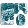 thumbnail image 1 of CHAPLLE Turquoise Ocean Waves 3 Piece Bathroom Rugs Set Bath Rug Contour Mat and Toilet Lid Cover, 1 of 2