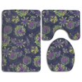 thumbnail image 1 of CHAPLLE Twilight Succulent 3 Piece Bathroom Rugs Set Bath Rug Contour Mat and Toilet Lid Cover, 1 of 2