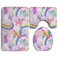 thumbnail image 1 of CHAPLLE Unicorn Repeating 3 Piece Bathroom Rugs Set Bath Rug Contour Mat and Toilet Lid Cover, 1 of 2