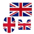 thumbnail image 1 of CHAPLLE Union Jack 3 Piece Bathroom Rugs Set Bath Rug Contour Mat and Toilet Lid Cover, 1 of 2