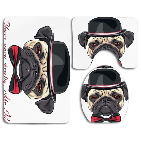 CHAPLLE Vampire Night Fallen Angel Demonic Zombie Hunting Freaky Scary Nightmare 3 Piece Bathroom Rugs Set Bath Rug Contour Mat and Toilet Lid Cover