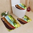 thumbnail image 1 of CHAPLLE Victoria regia Over Lake Waters 3 Piece Bathroom Rugs Set Bath Rug Contour Mat and Toilet Lid Cover, 1 of 2