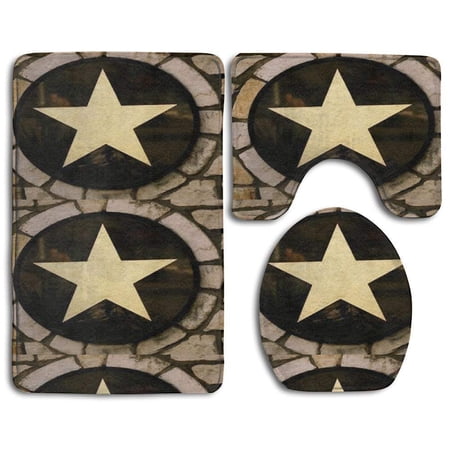 CHAPLLE Wild Deer 3 Piece Bathroom Rugs Set Bath Rug Contour Mat and Toilet Lid Cover
