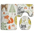 thumbnail image 1 of CHAPLLE Woodland 3 Piece Bathroom Rugs Set Bath Rug Contour Mat and Toilet Lid Cover, 1 of 2